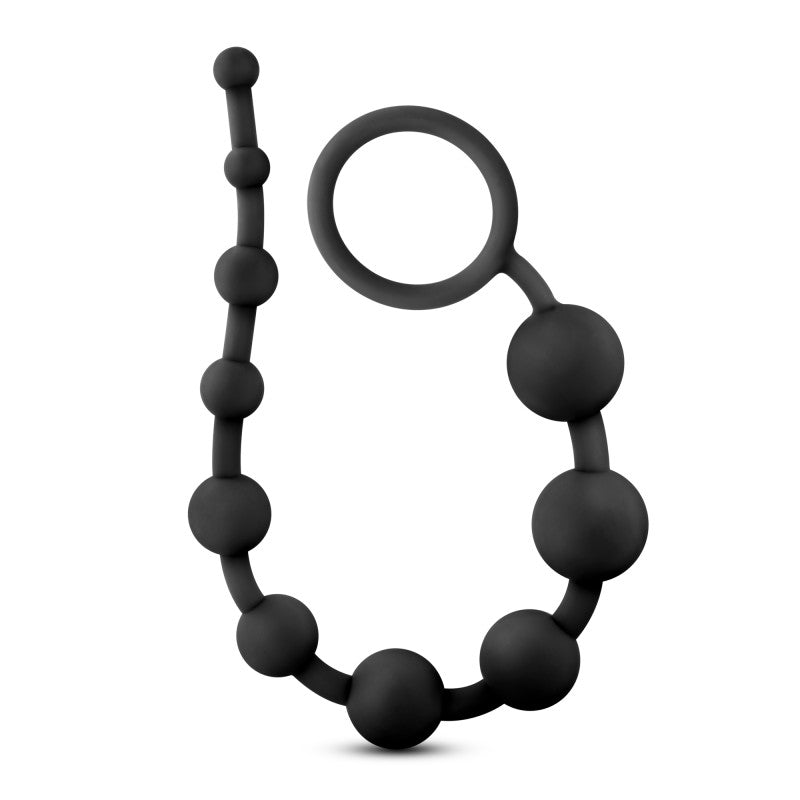Platinum Wellness 10-String Anal Beads - Black - 31.7 cm Body-Safe Pleasure Beads