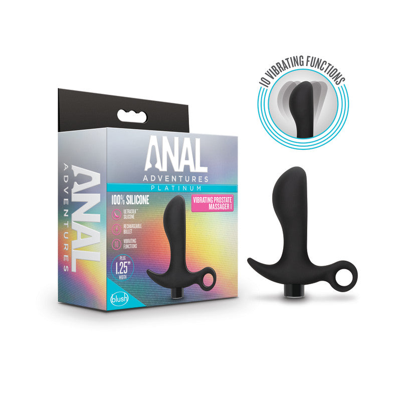 Platinum Prostate Vibrator – USB Rechargeable Anal Massager (10.8 cm, Body-Safe Black)