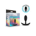 Anal Adventures Platinum Vibra Slim Plug - Black 8.9 cm Body-Safe Small Butt Plug with Internal Ball for Enhanced Sensation