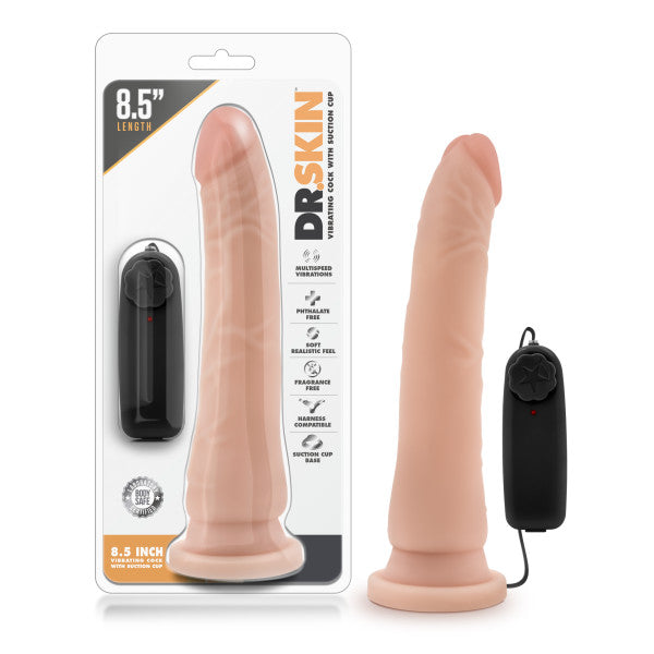 Dr. Skin 8.5'' Vibrating Realistic Cock - Flesh for Pleasure