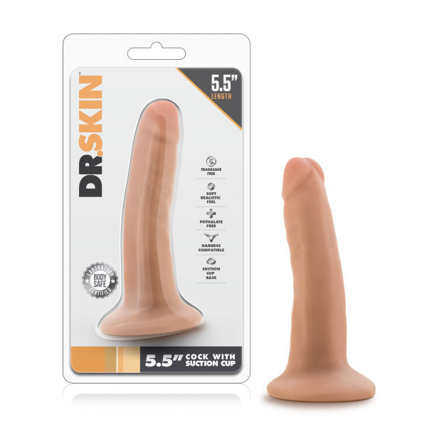 Dr. Skin Body-Safe 5.5'' Suction Cup Dong - Flesh Tone (14 cm)
