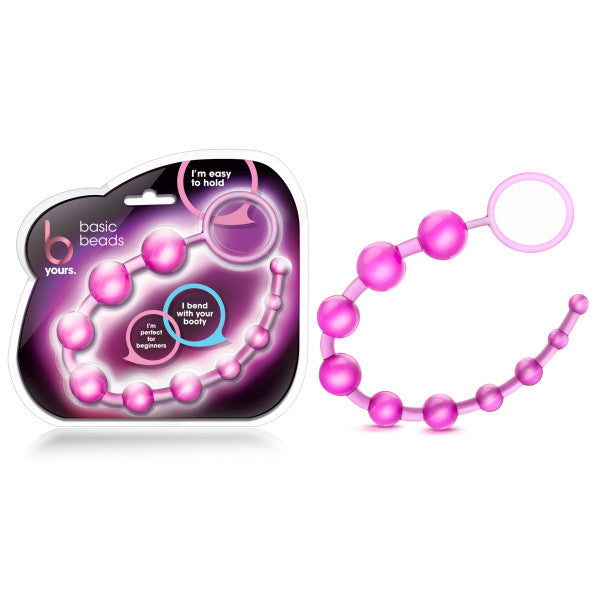 B Yours - Basic Beads - Pink 32 cm (12.75'') Body-Safe Anal Beads for Wellness and Pleasure