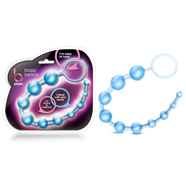 B Yours - Basic Beads - Blue 32 cm (12.75'') Body-Safe Anal Beads for Wellness and Pleasure