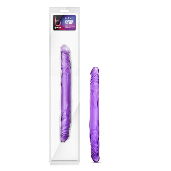 B Yours 14" Double Dildo - Purple for Couples