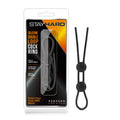 Stay Hard Adjustable Silicone Double Loop Cock Ring - Black (Body-Safe, Comfortable Fit)