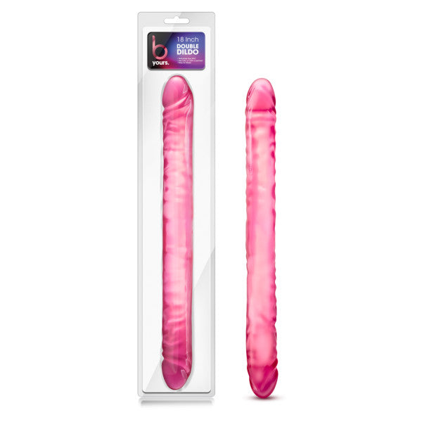 B Yours 18" Double Dildo - Pink for Couples and Solo Play
