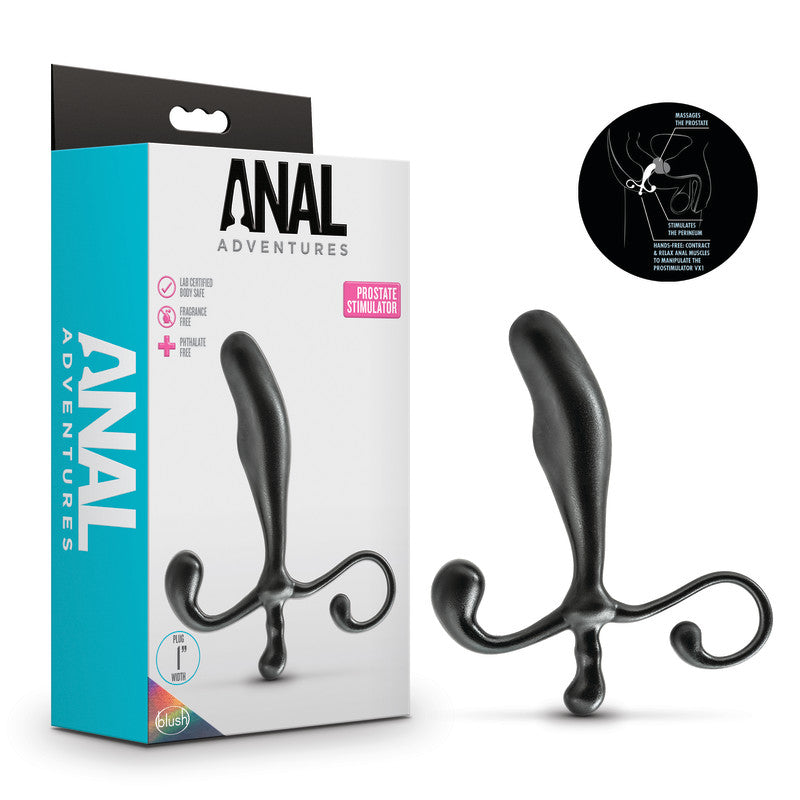 Anal Adventures Body-Safe Prostate Stimulator – Black (12.7 cm, USB Rechargeable, Wellness Focused)