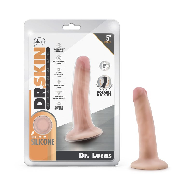 Dr. Skin Body-Safe Silicone Dong - Dr. Lucas 14 cm - Flesh (USB Rechargeable, Realistic Design)