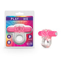 Play With Me Body-Safe Vibrating C-Ring - Clear/Pink Teaser Cock Ring (USB Rechargeable, Enhanced Stimulation)