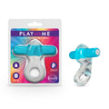 Play With Me Delight Body-Safe Vibrating C-Ring - Clear/Blue (Rechargeable, Adjustable Fit)
