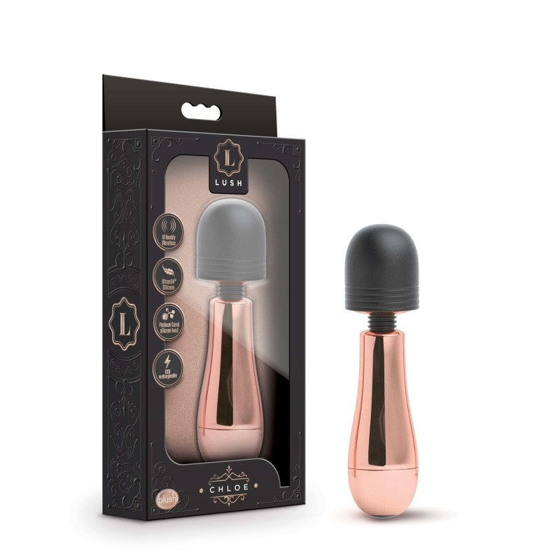 Lush Chloe – Rose Gold USB Rechargeable Mini Massage Wand for Ultimate Relaxation