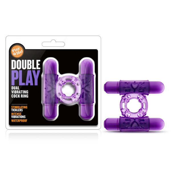 Play With Me Dual Vibrating Cock Ring - Purple for Couples