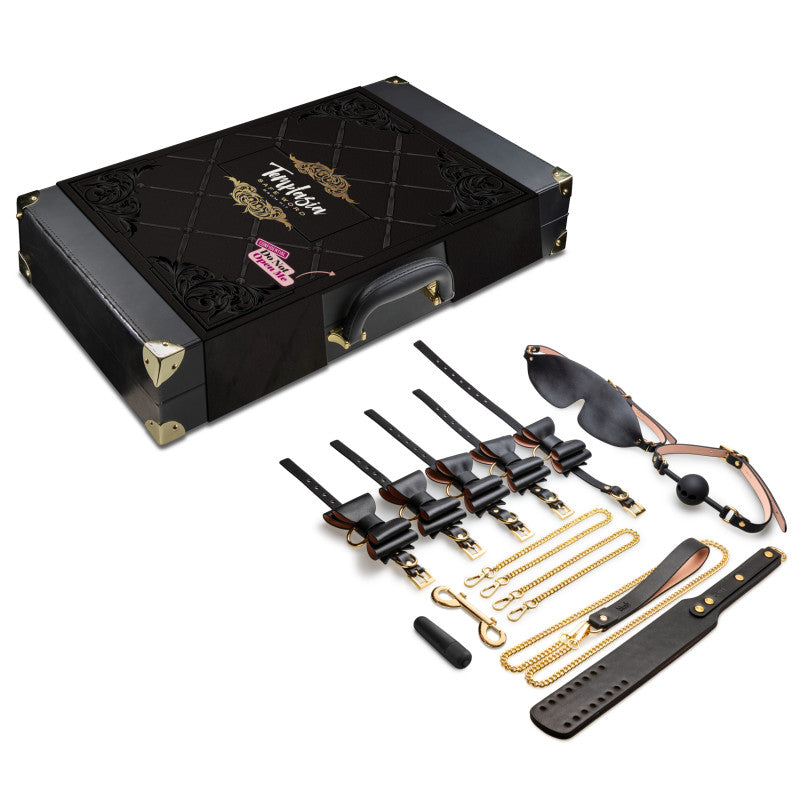 Temptasia Safe Word 9-Piece Bondage Kit with Suitcase – Body-Safe Accessories for Intimate Exploration