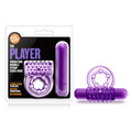 Play With Me - The Player - Purple Vibrating Cock & Ball Stimulation Rings (Body-Safe, Adjustable Fit, USB Rechargeable)