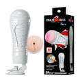 CRAZY BULL FLORA Body-Safe Vibrating Stroker - Flesh USB Rechargeable Squeezeable Vagina Stroker with Suction Base for Enhanced Pleasure