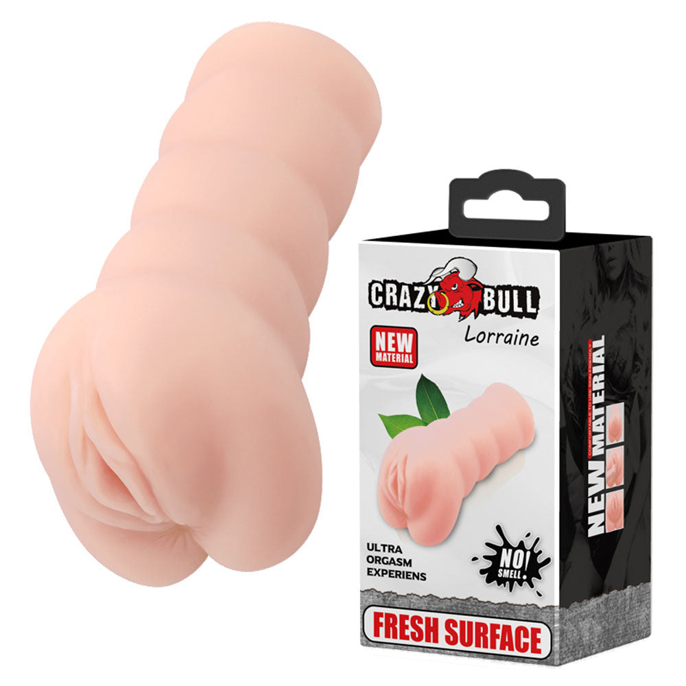 CRAZY BULL LORRAINE Body-Safe Vagina Stroker – Realistic Flesh Texture (Discreet Design, Easy to Clean)