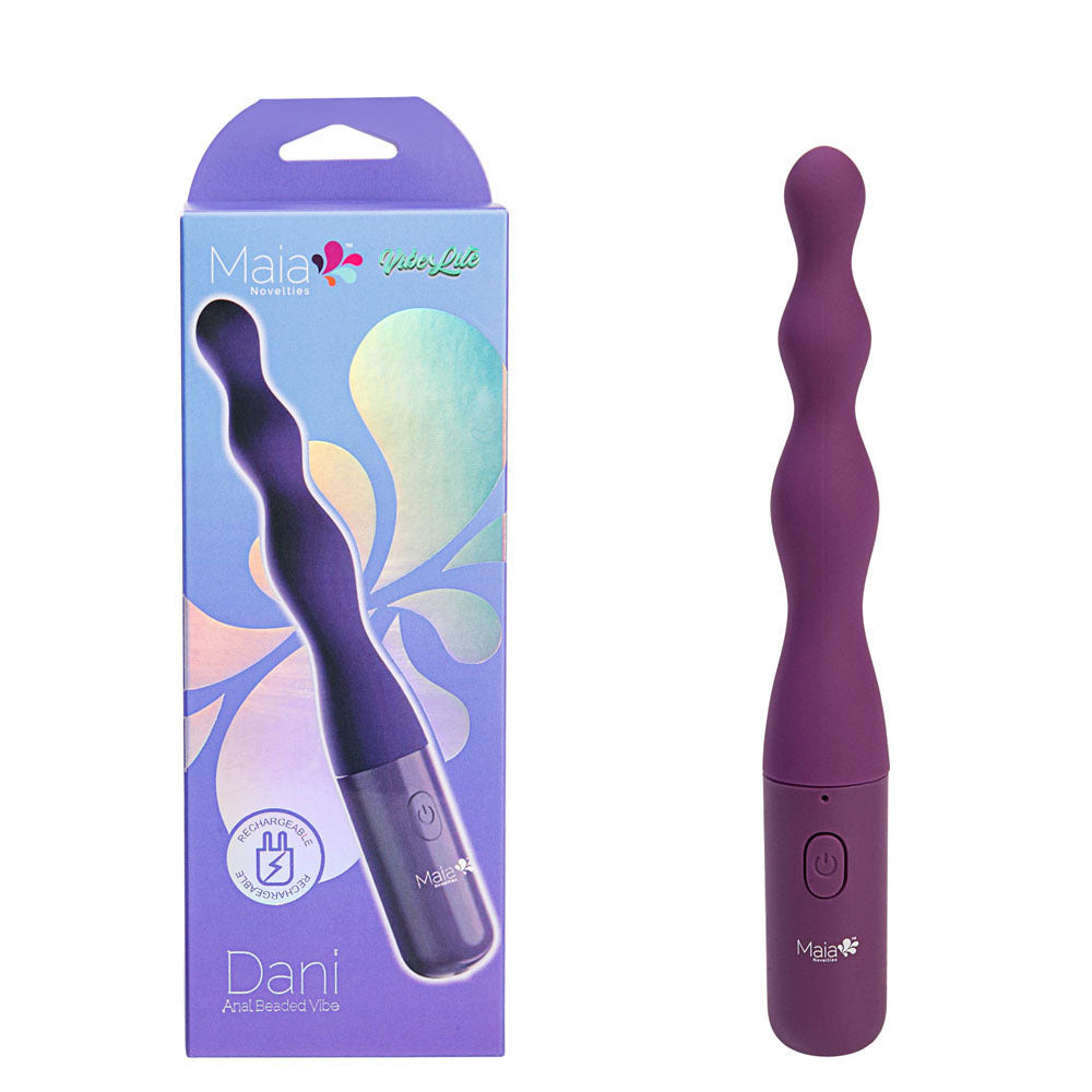 Maia DANI - Purple 17.8 cm Body-Safe USB Rechargeable Beaded Vibrator for Wellness and Pleasure