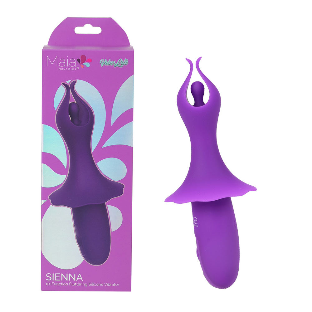 Maia SIENNA - 15.2 cm USB Rechargeable Fluttering Bullet Vibrator in Purple – Body-Safe & Intimate Wellness
