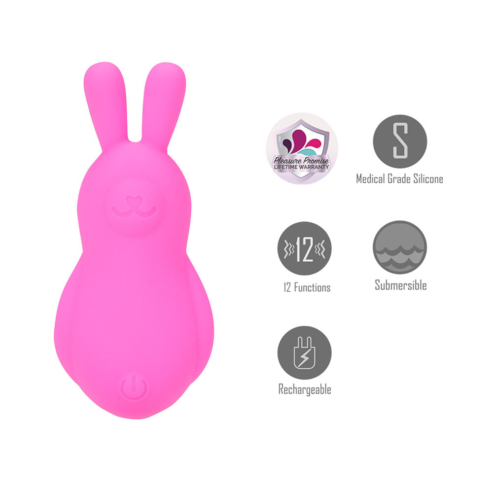 Maia BRI - USB Rechargeable Pink Bunny Bullet Vibrator – 9 cm Body-Safe Silicone for Intimate Wellness