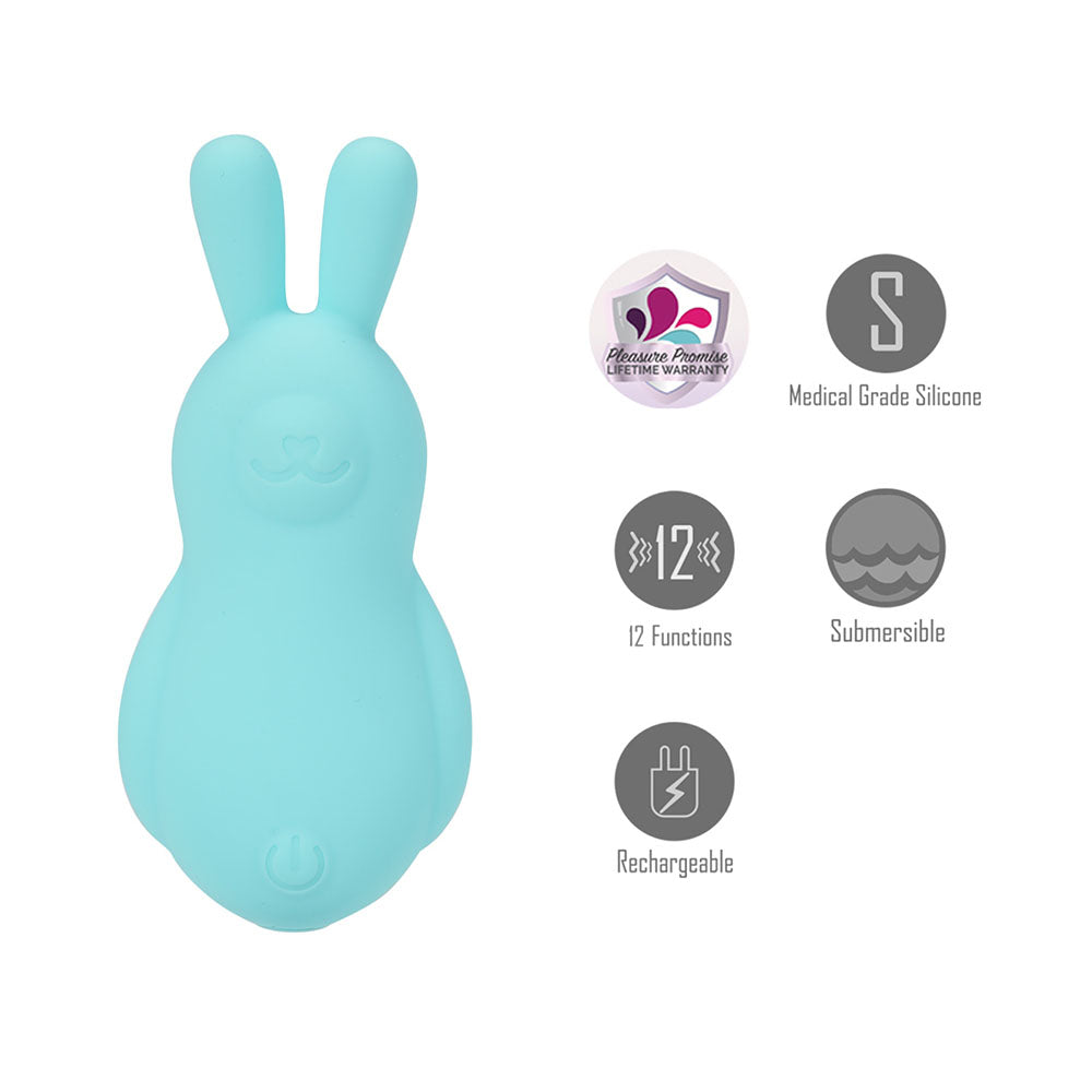 Maia BRI - Teal 9 cm USB Rechargeable Body-Safe Silicone Vibrating Bunny Bullet