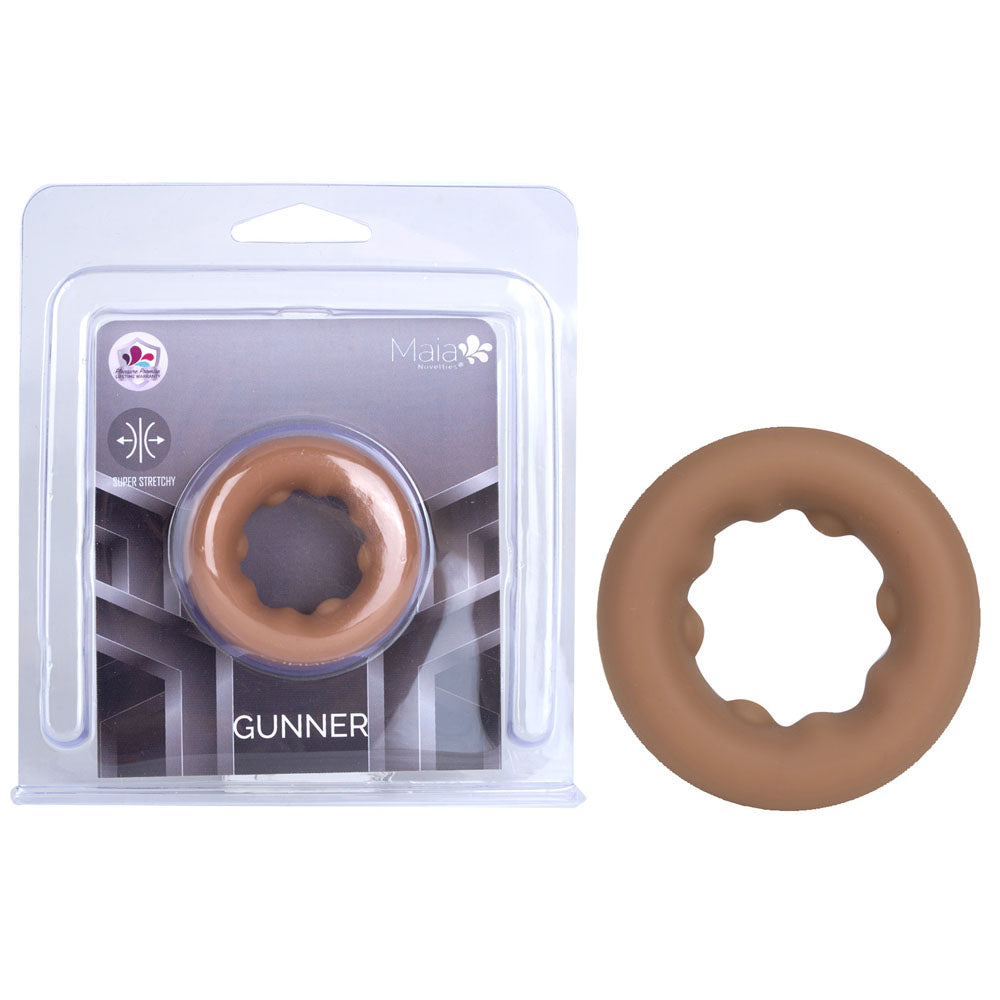 Maia GUNNER - Body-Safe Tan Brown Cock Ring for Enhanced Pleasure (Comfort Fit, Unisex)