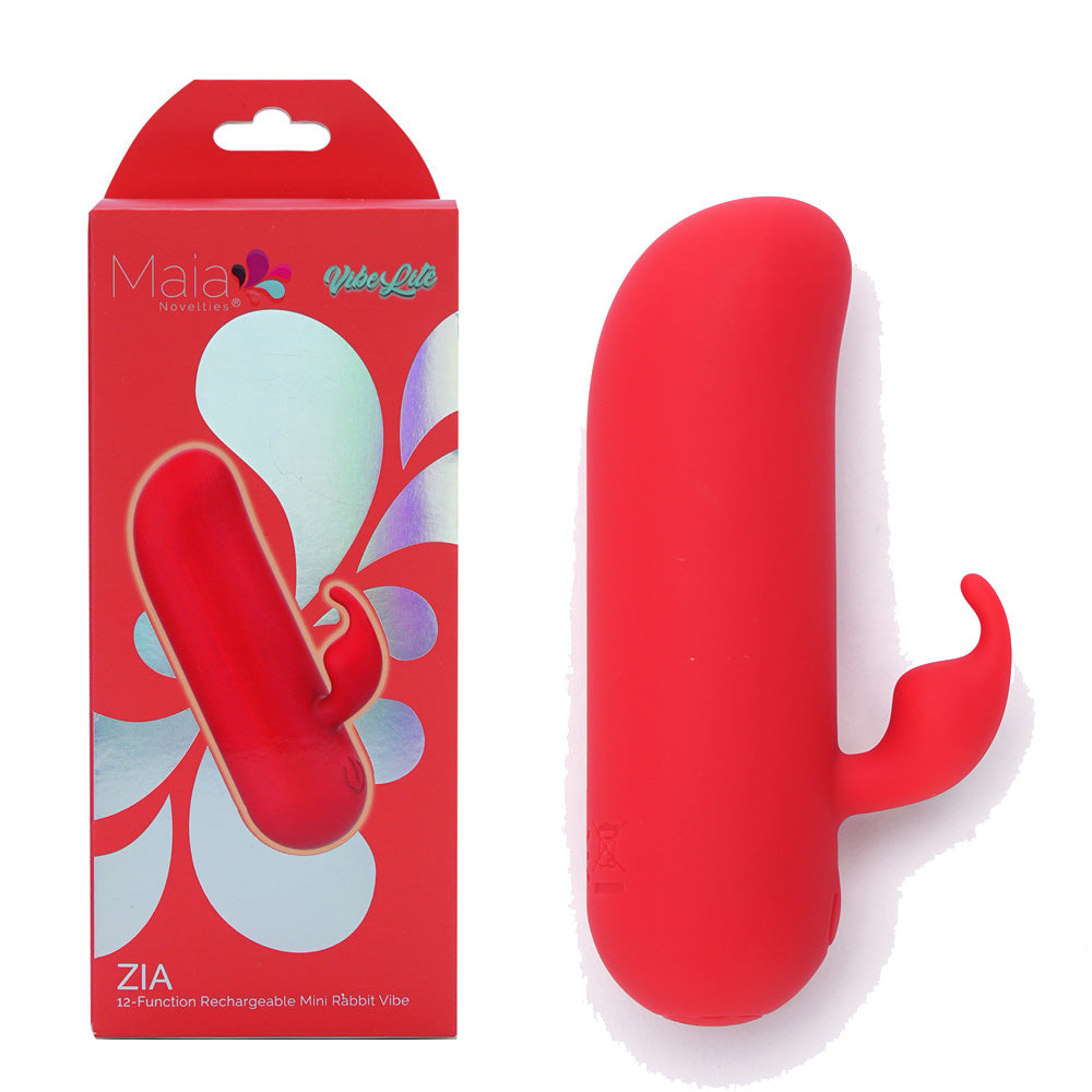 Maia Bullet – USB Rechargeable Mini Rabbit – Body-Safe Silicone – Red – 7.6 cm