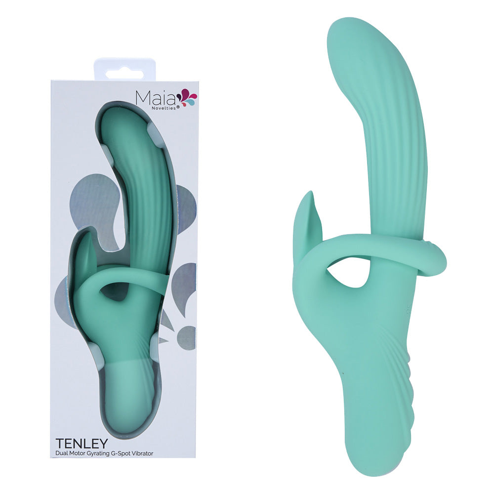 Maia Gyrating Rabbit Vibrator – USB Rechargeable, Body-Safe Silicone – Mint Green