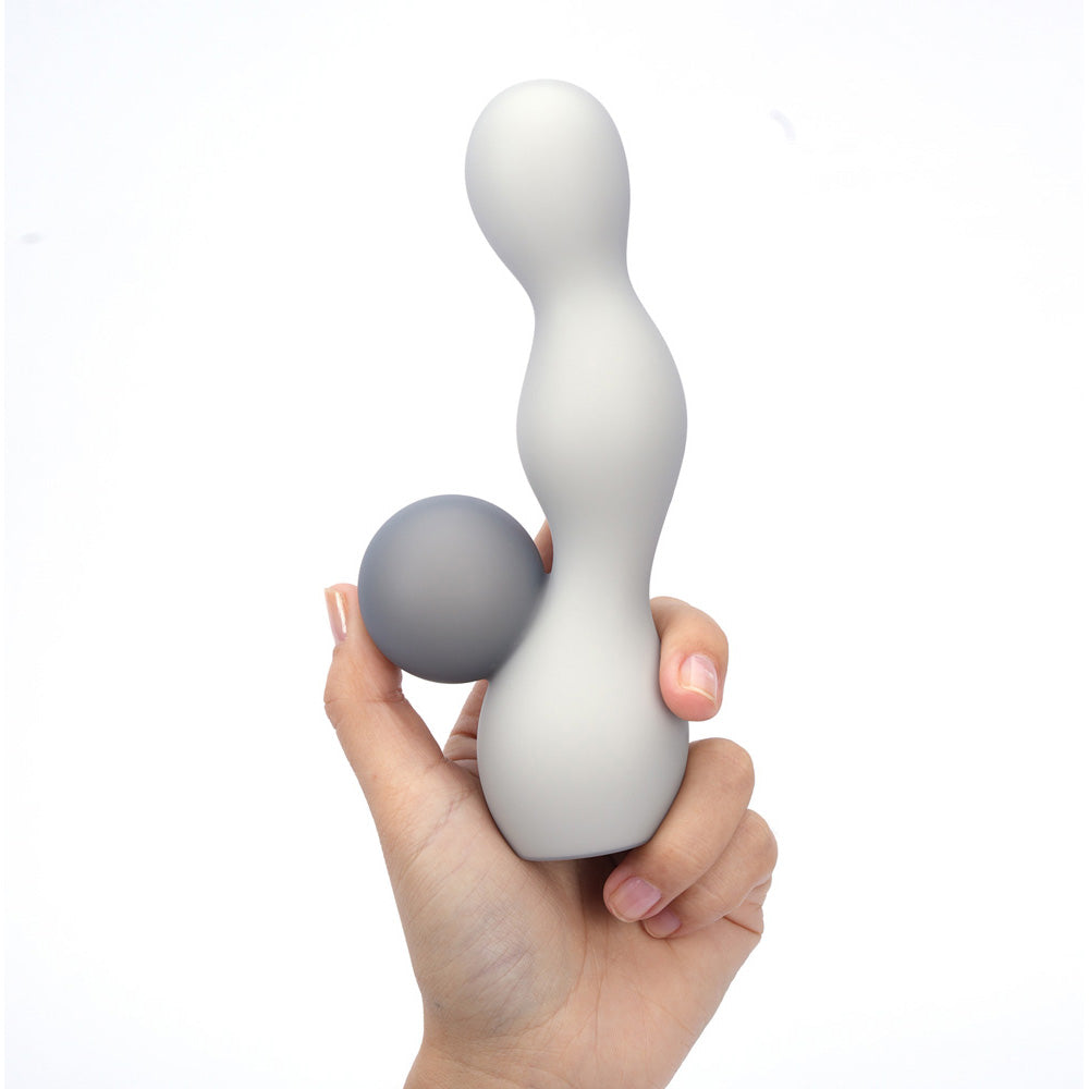 Maia USB Rechargeable Rabbit Vibrator – Body-Safe Silicone – Grey – 15.2 cm