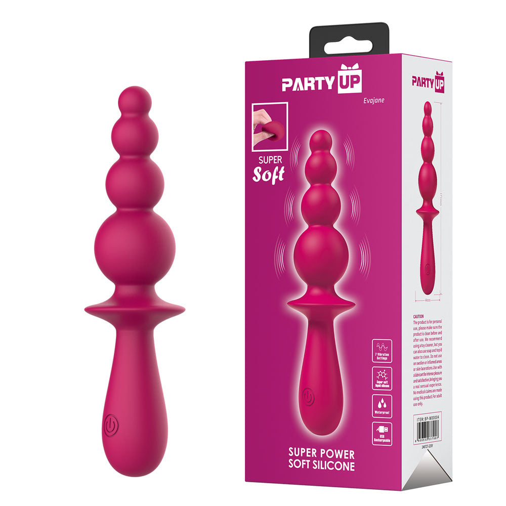 EVAJANE Beaded Vibrator - Party Up Pink - 17.1 cm USB Rechargeable Body-Safe Pleasure Device