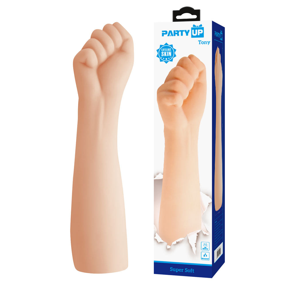 Party Up TONY Fist - Body-Safe 36 cm Flesh Fist Dildo for Enhanced Pleasure (Gender-Neutral, USB Rechargeable)