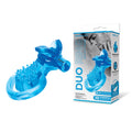Bodywand Rechargeable Vibrating Cock Ring with Clitoral Stimulator - Blue USB Rechargeable Duo Ring