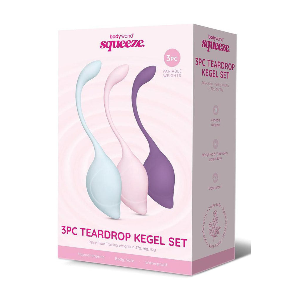 Bodywand Squeeze 3-Piece Teardrop Kegel Exercise Set – Weighted Kegel Balls for Pelvic Floor Strengthening