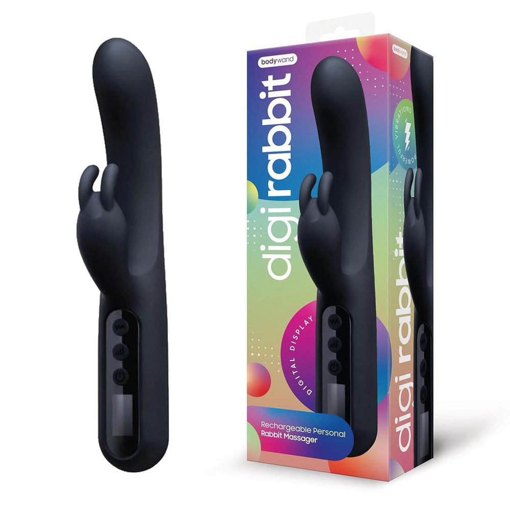 Bodywayd Digi Rabbit - Black 23 cm USB Rechargeable Body-Safe Silicone Vibrator for Wellness