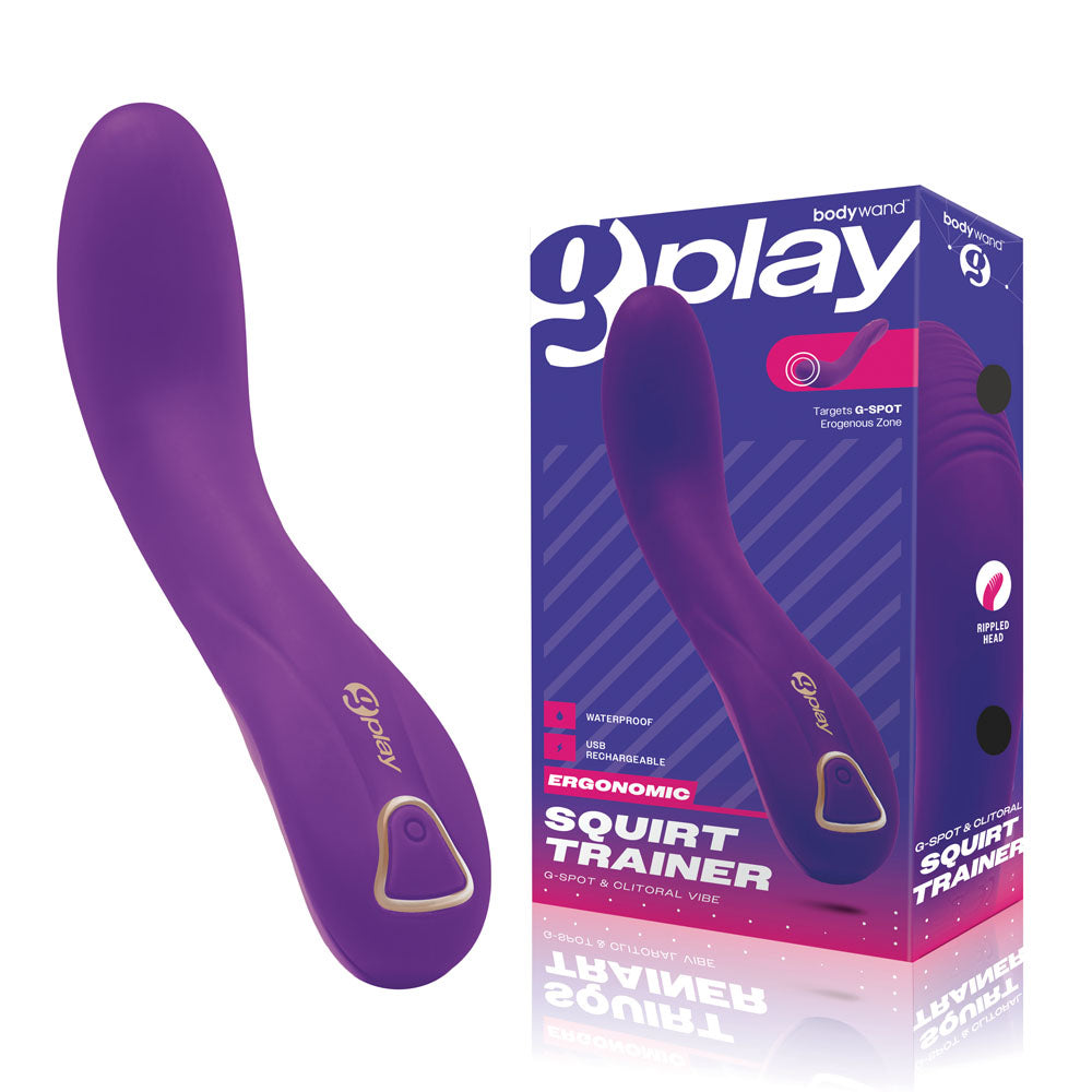 Bodywand G-Play Ergonomic Squirt Trainer - Purple (19 cm, USB Rechargeable, Body-Safe Silicone)