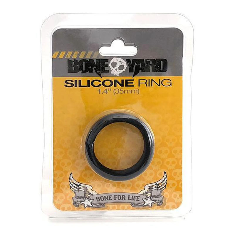 Boneyard Body-Safe Silicone 35mm Cock Ring - Black (Durable, Adjustable Fit)