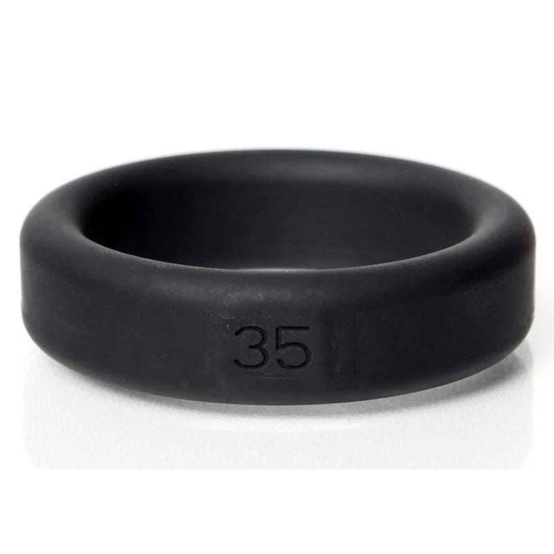 Boneyard Body-Safe Silicone 35mm Cock Ring - Black (Durable, Adjustable Fit)
