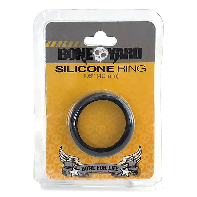 Boneyard Body-Safe Silicone Cock Ring - 40mm Black (Comfort Fit, Durable Design)