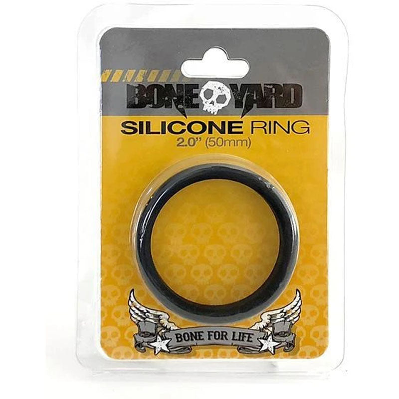 Boneyard Body-Safe Silicone Cock Ring - 50mm Black (Comfort Fit, Durable & Flexible)