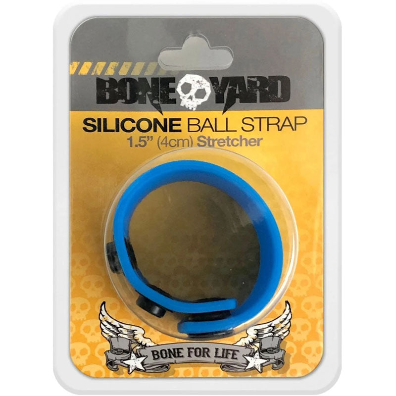 Boneyard Adjustable Silicone Ball Stretcher Ring - 3-Snap Design, 4 cm, Blue