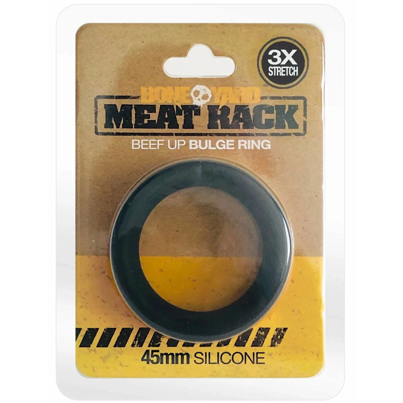 Boneyard Beef Up Bulge Ring - 45 mm Body-Safe Silicone Cock Ring in Black (Enhance Performance & Comfort)