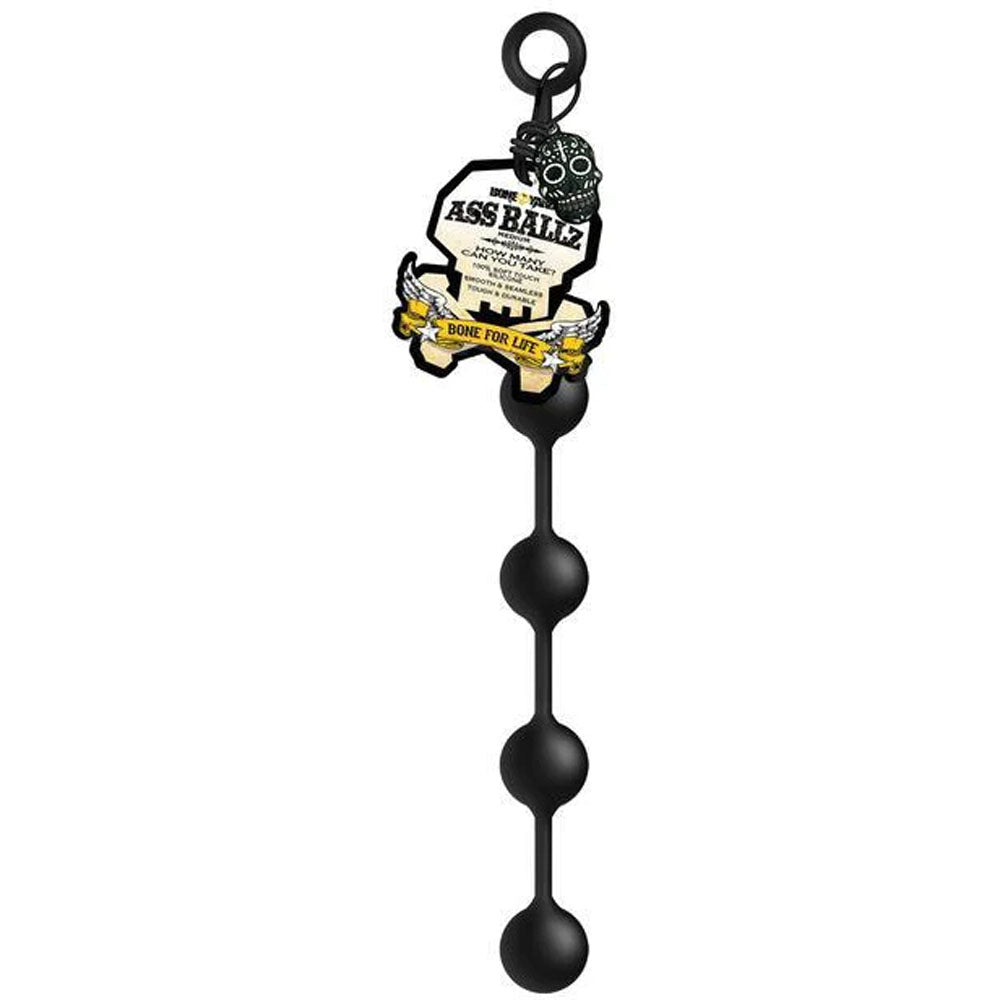Boneyard Body-Safe Medium Anal Balls – Black (40 cm, Comfortable & Durable)