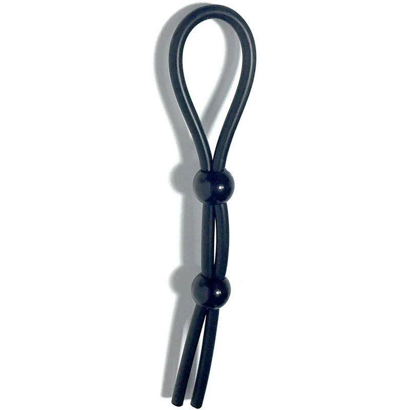 Boneyard Adjustable Cock Lasso Ring – Double Cock Leash in Black (Body-Safe, Versatile Design)
