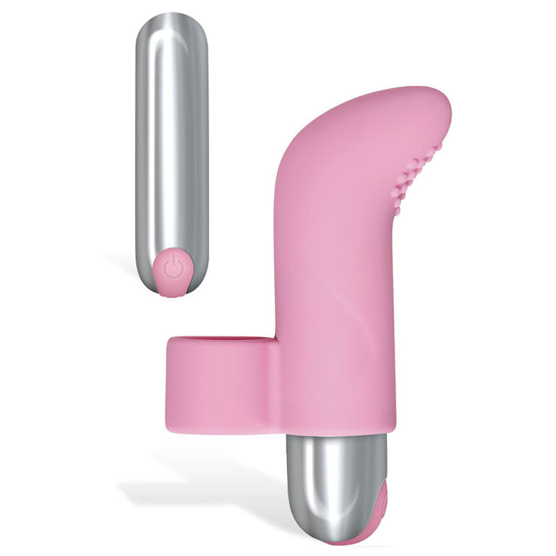 Adam & Eve Body-Safe Silicone Rechargeable Finger Vibe - Pink (USB Rechargeable, 10 cm)
