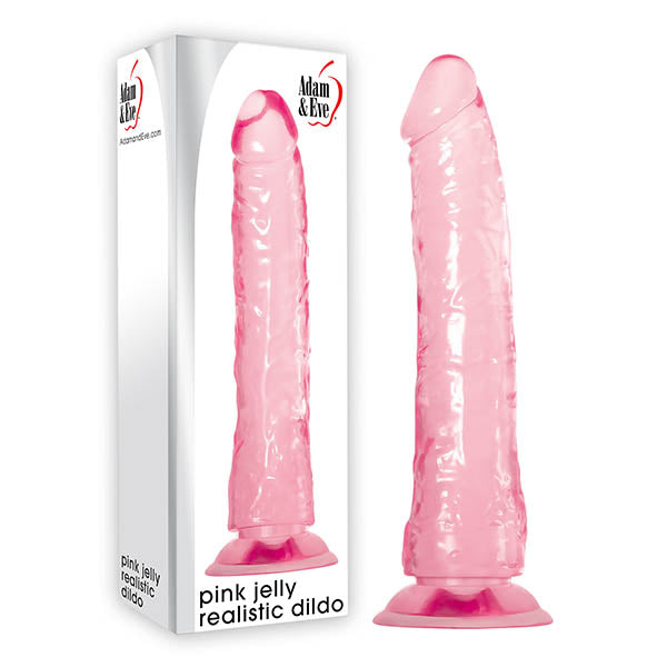 Adam & Eve Realistic Pink Jelly Dildo – 21 cm (8'') Body-Safe and USB Rechargeable