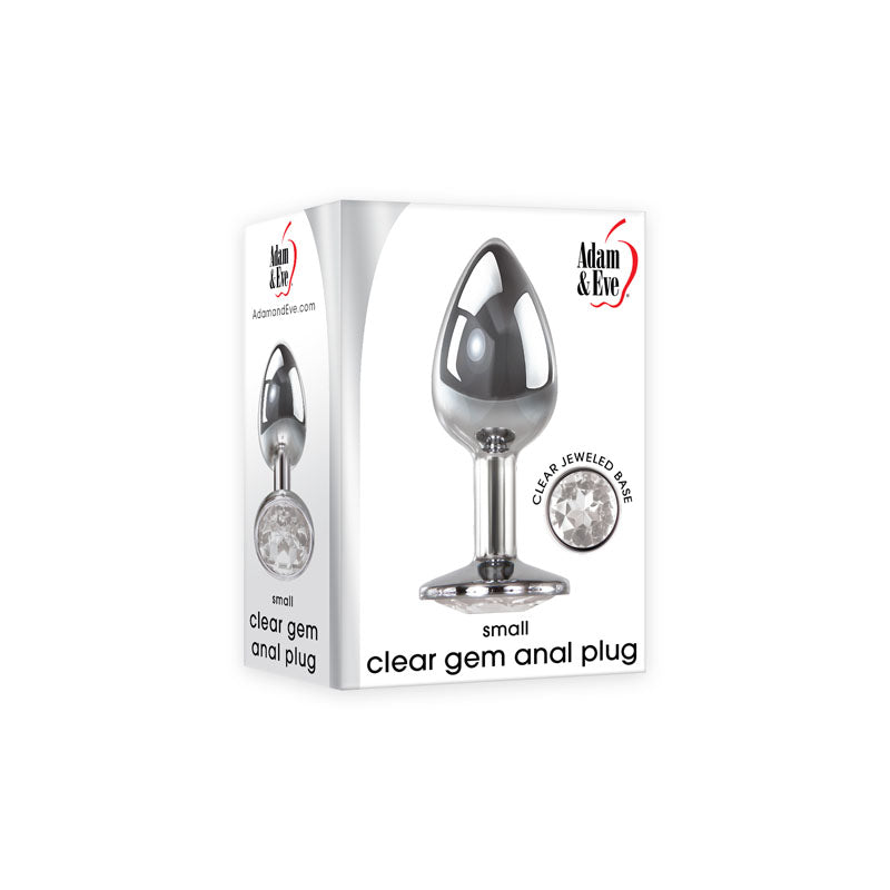Adam & Eve Anal Toy – Small, Clear Gem – Metallic – 7.1 cm