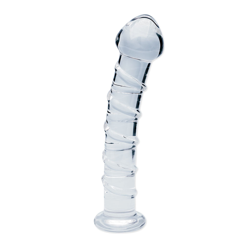 Clarity - Seraphic Spiral Clear Glass Dildo – 16 cm Body-Safe Wellness Tool