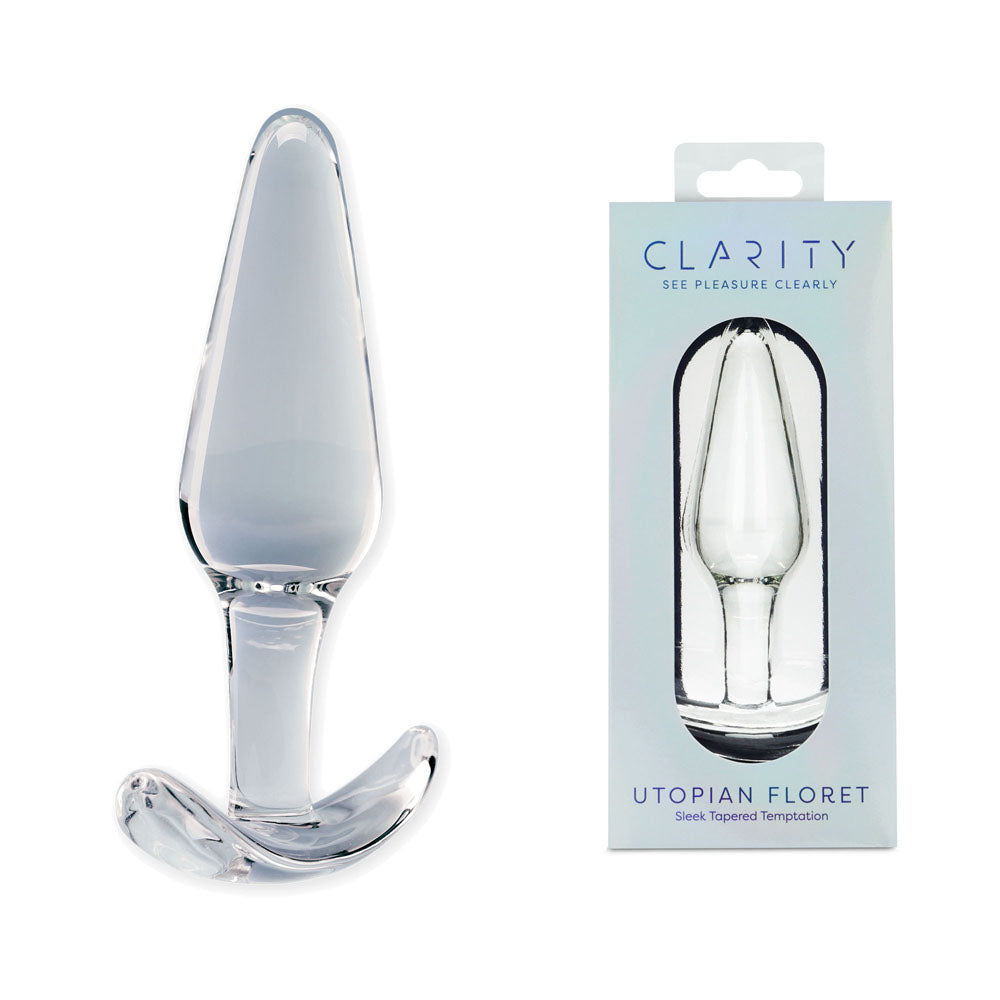 Clarity - Utopian Floret - 11 cm Body-Safe Clear Glass Butt Plug for Wellness and Pleasure