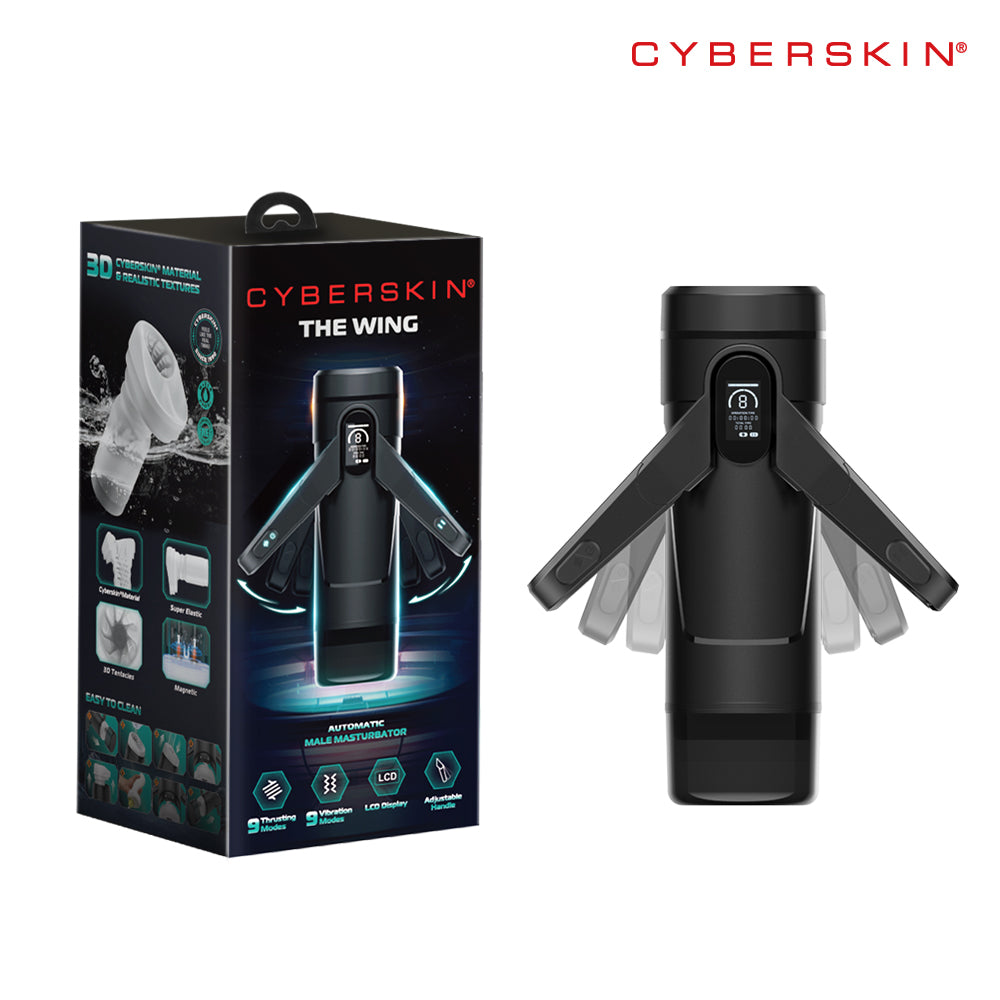 CyberSkin Masturbator – USB Rechargeable, Thrusting – Black