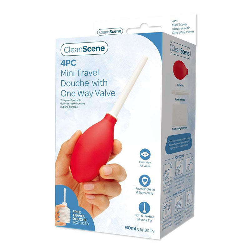 CleanScene Health Care Travel Douche – Compact, 60 ml – Clear