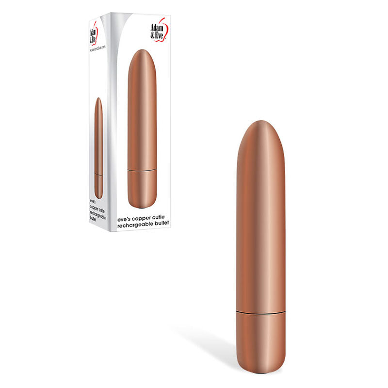 Adam & Eve Bullet – Rechargeable, Body-Safe Silicone – Copper – 10 cm